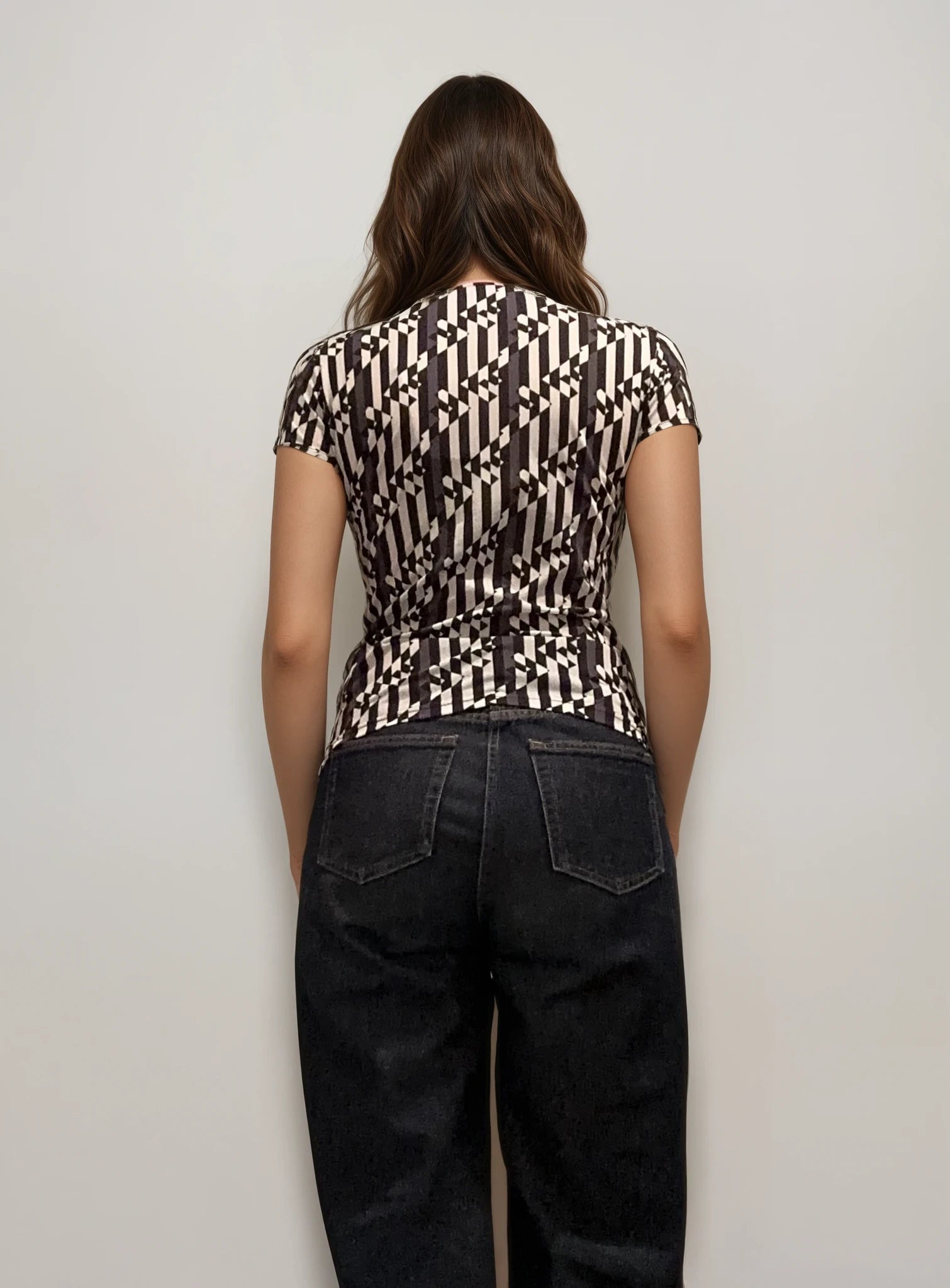 Fendi Grey and Black Monogram Tee