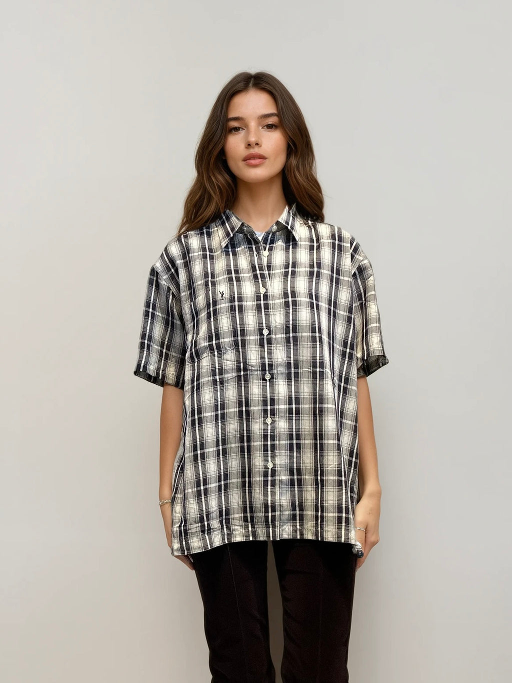 YSL Plaid Button Down