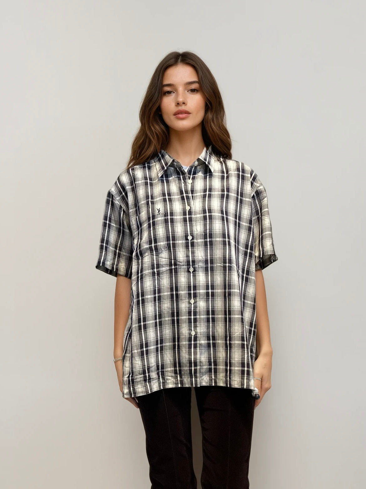YSL Plaid Button Down