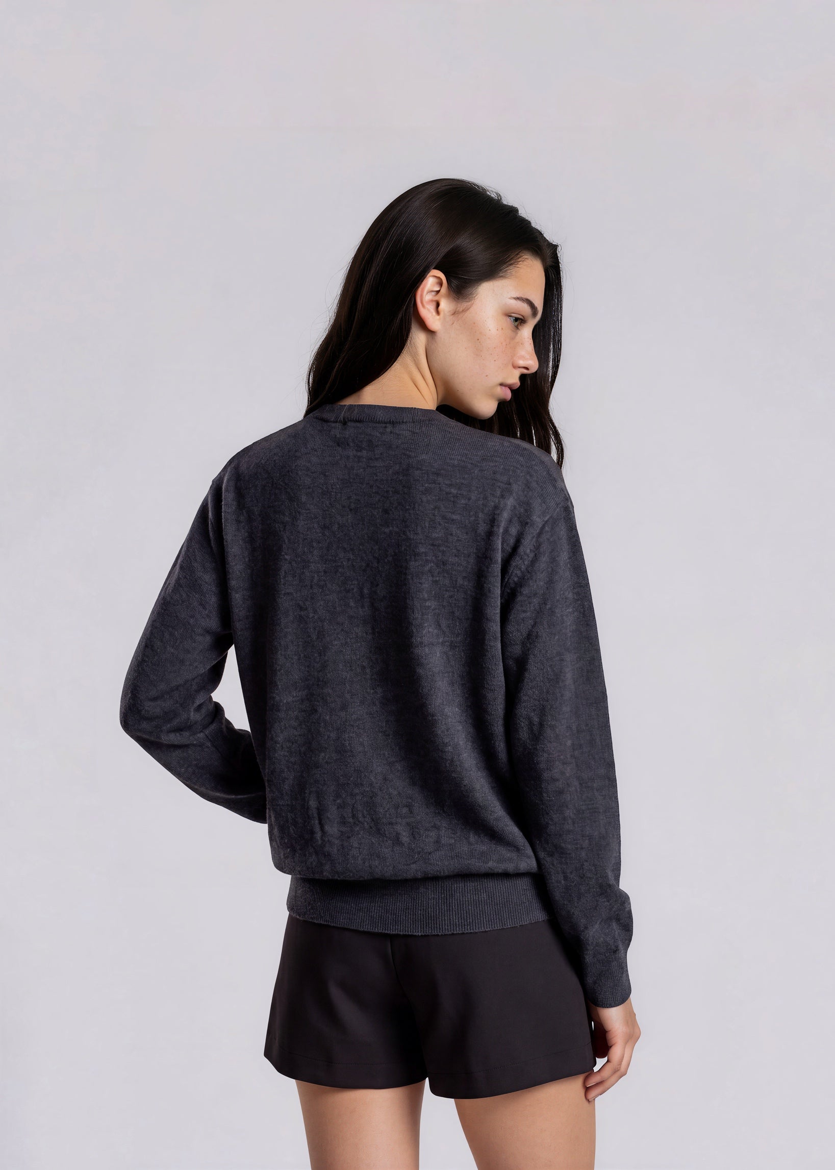YSL Dark Grey Striped Cardigan