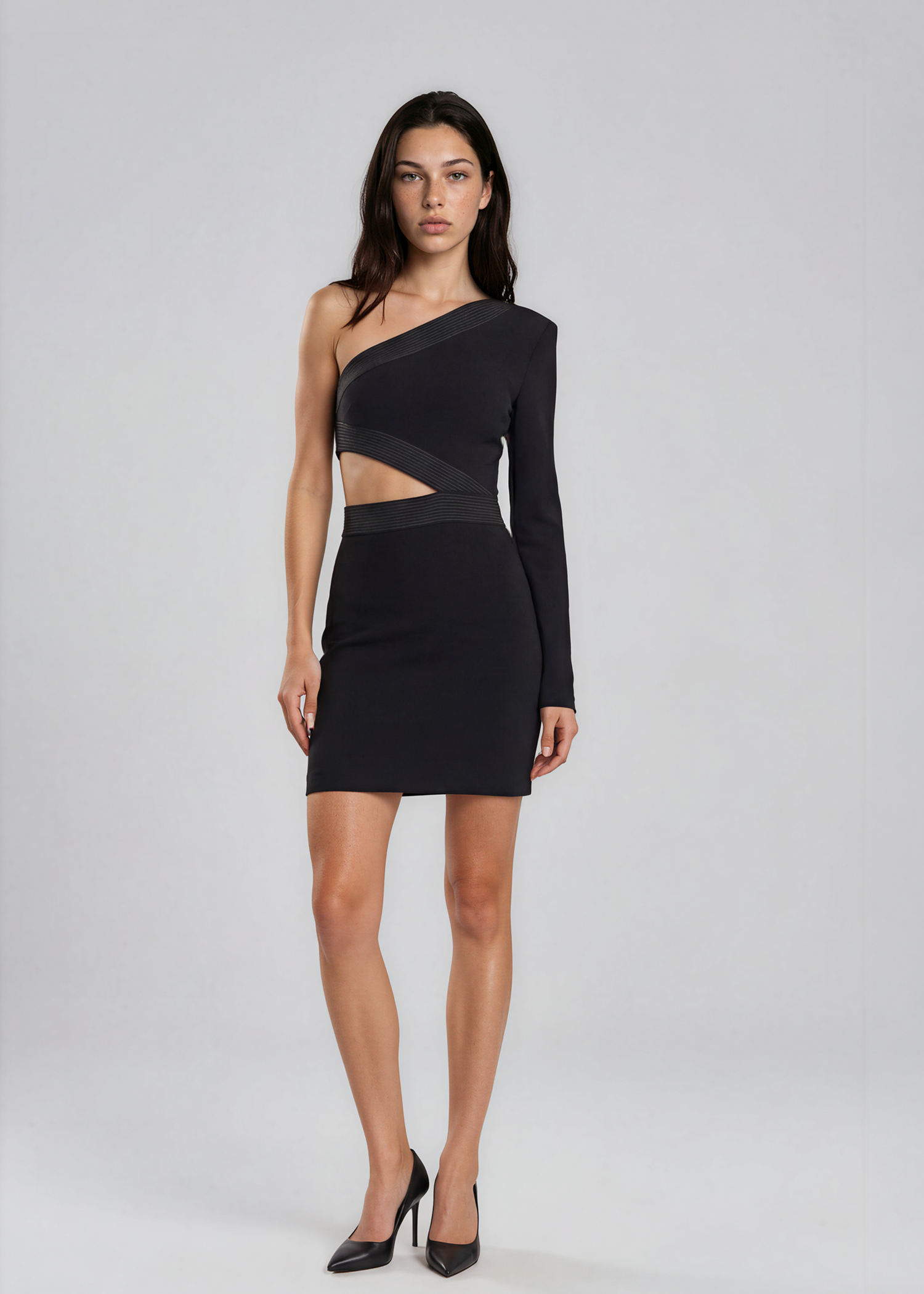 Givenchy Black One Shoulder Mini Dress