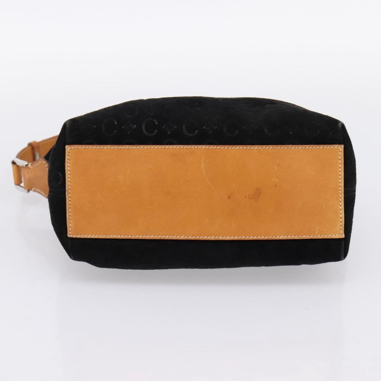 Celine Black Monogram Suede Shoulder Bag