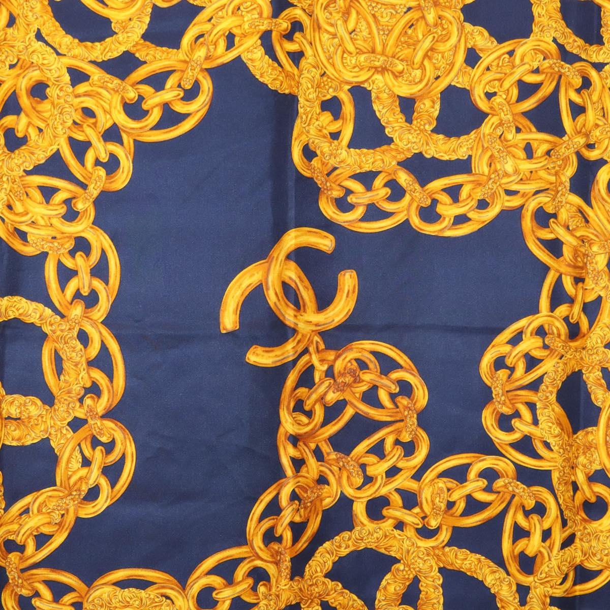 Chanel Navy and Gold Scarf
