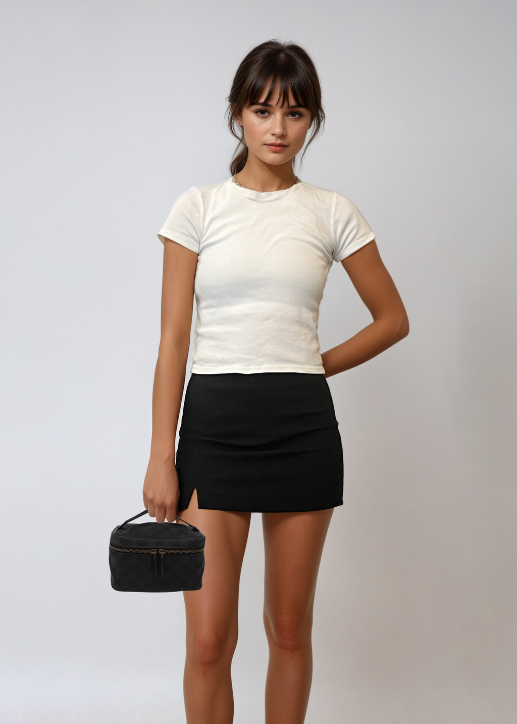 Gucci Black Monogram Vanity Bag