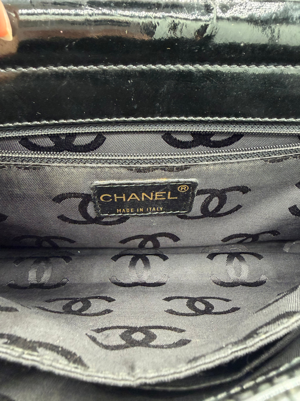 Chanel Black Patent Leather Shoulder Bag