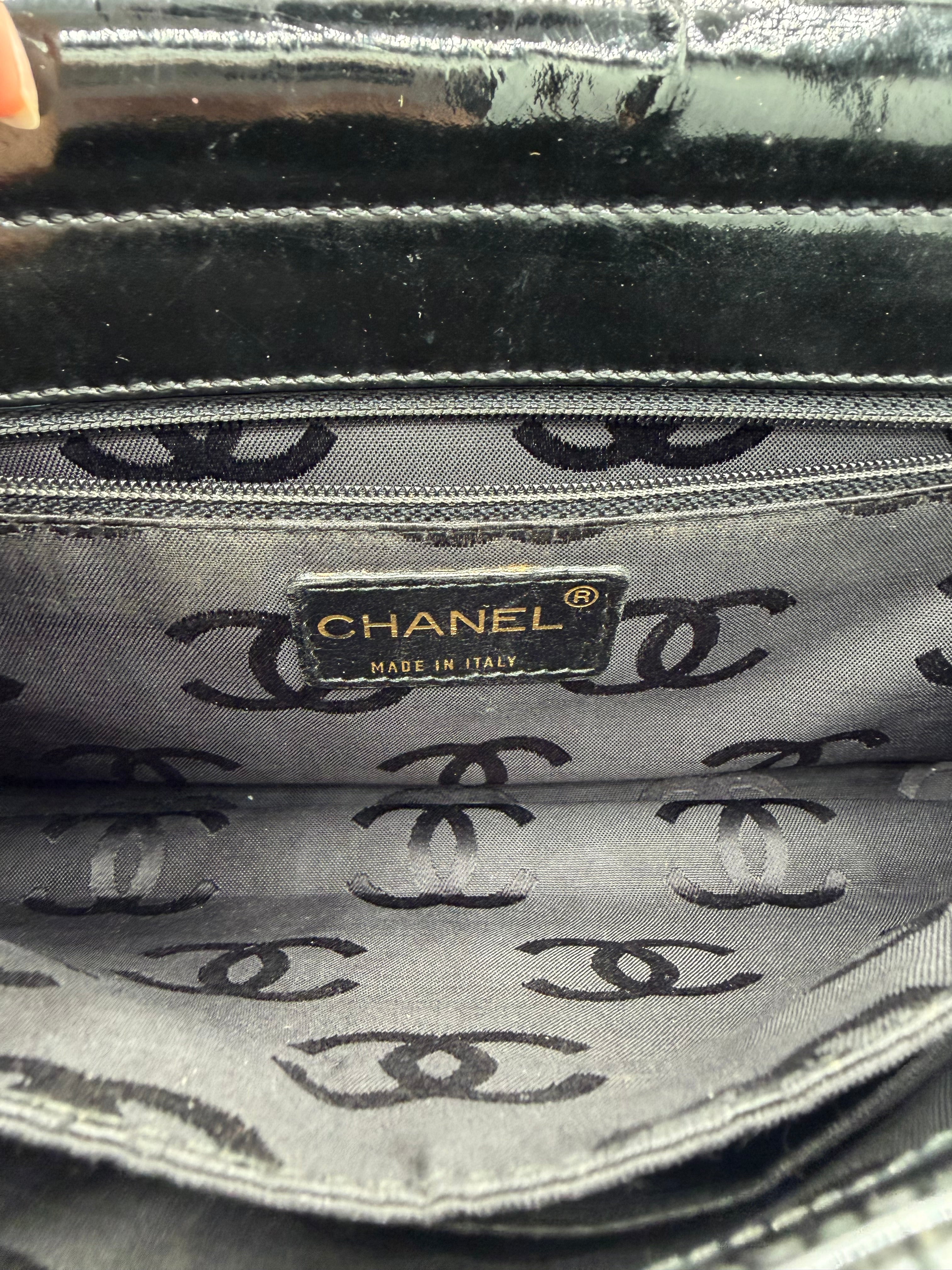 Chanel Black Patent Leather Shoulder Bag