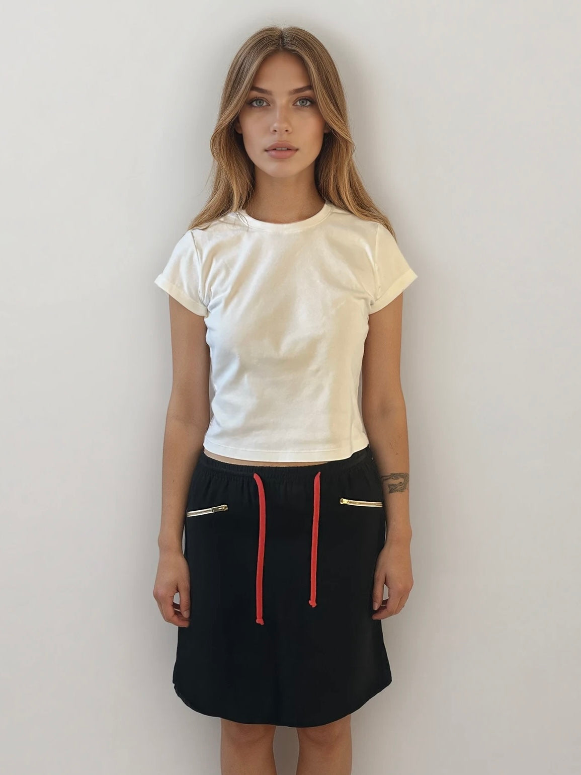 Celine Black and Red Mini Skirt