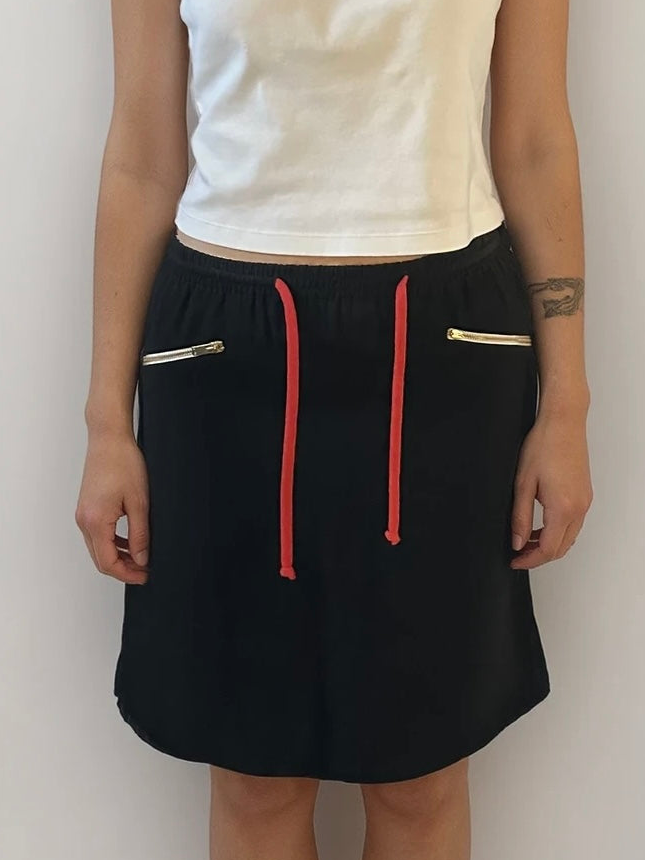 Celine Black and Red Mini Skirt