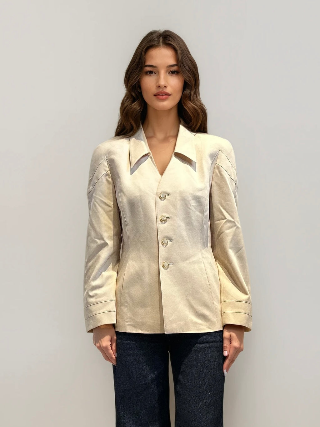 Escada Cream Collared Blazer