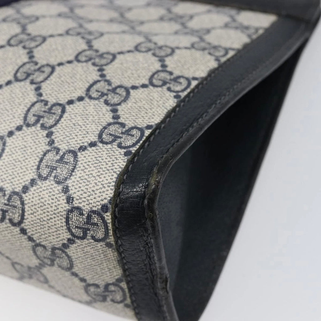 Gucci Navy Monogram Sherry Line Clutch