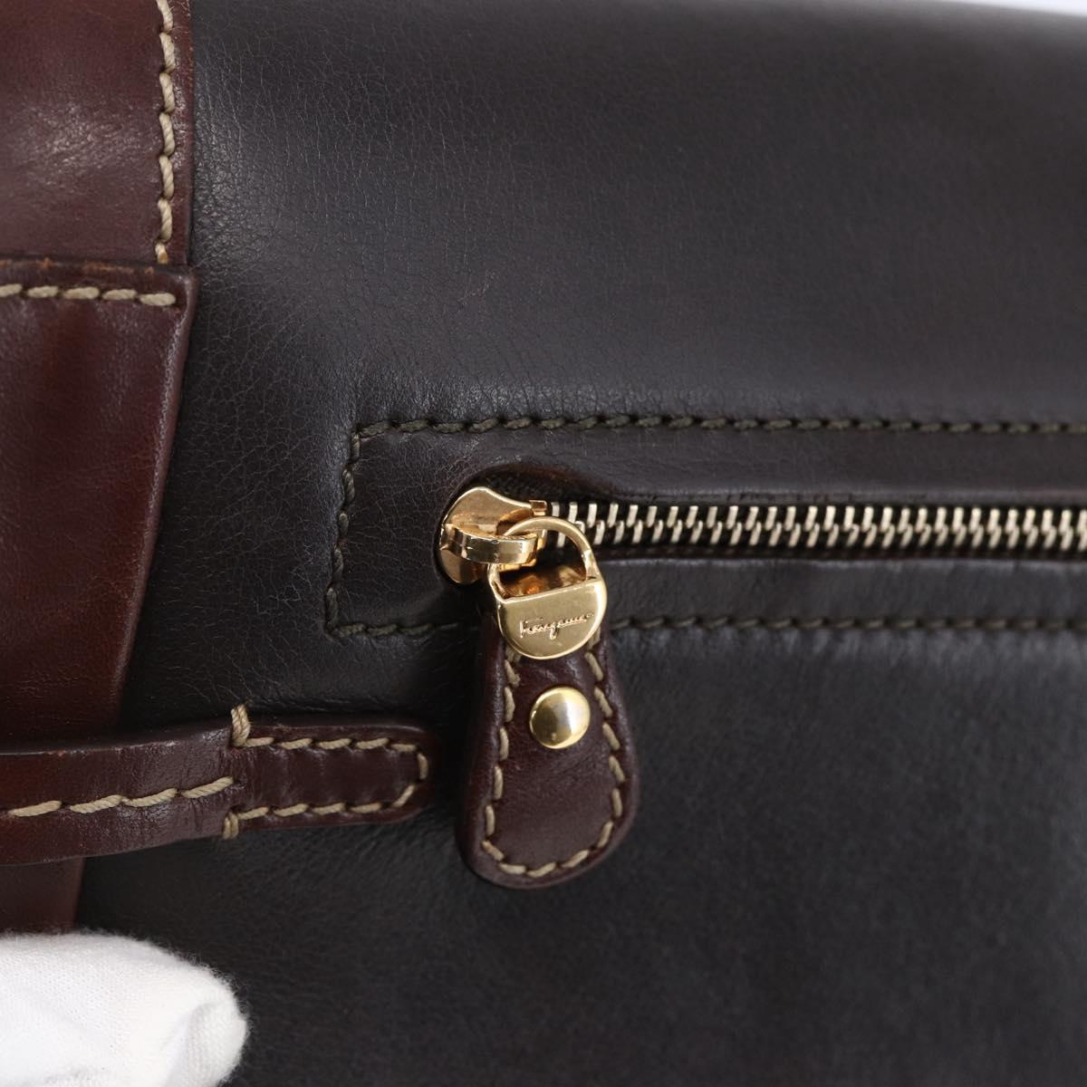 Ferragamo Black and Brown Crossbody