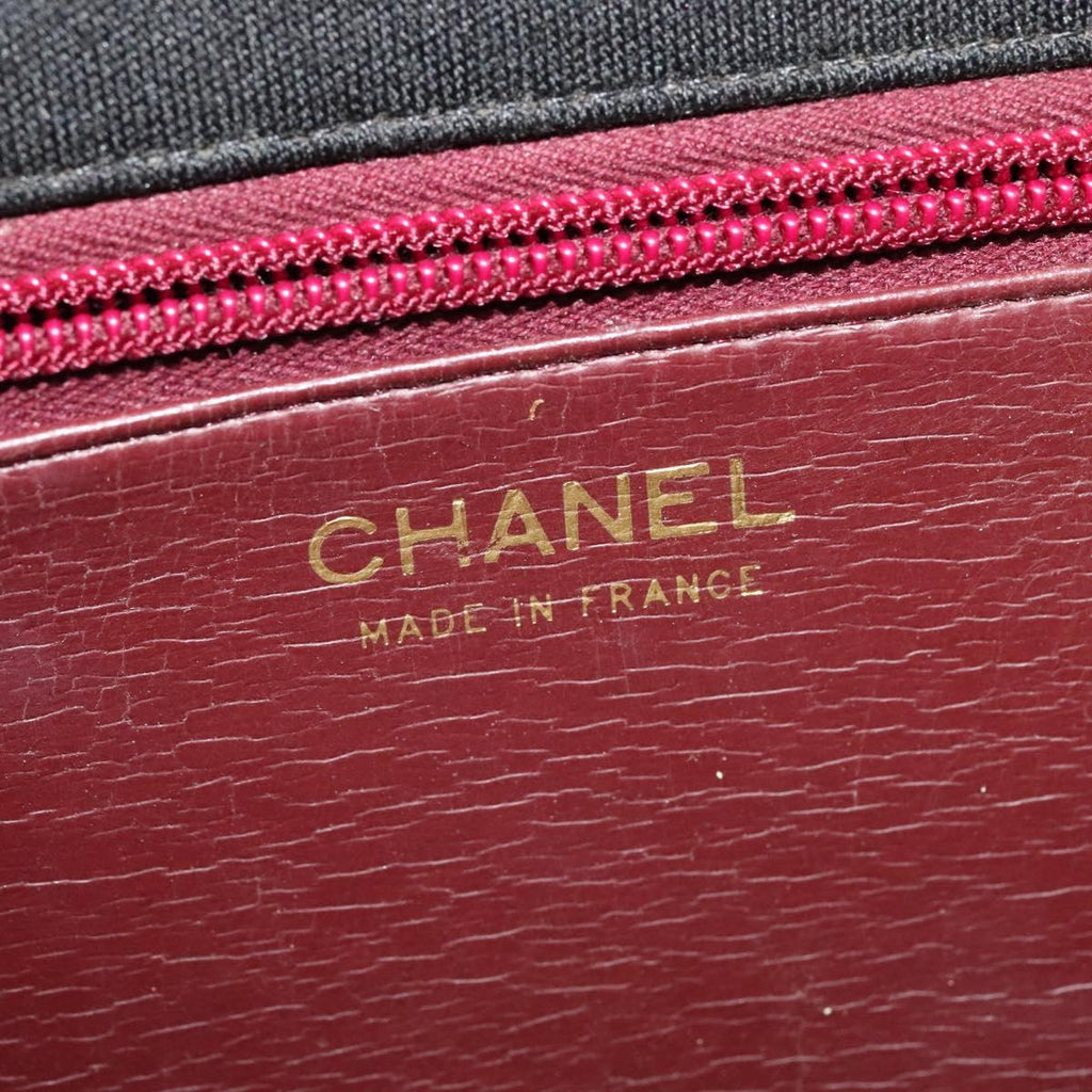 Chanel Black Cotton Flap Bag