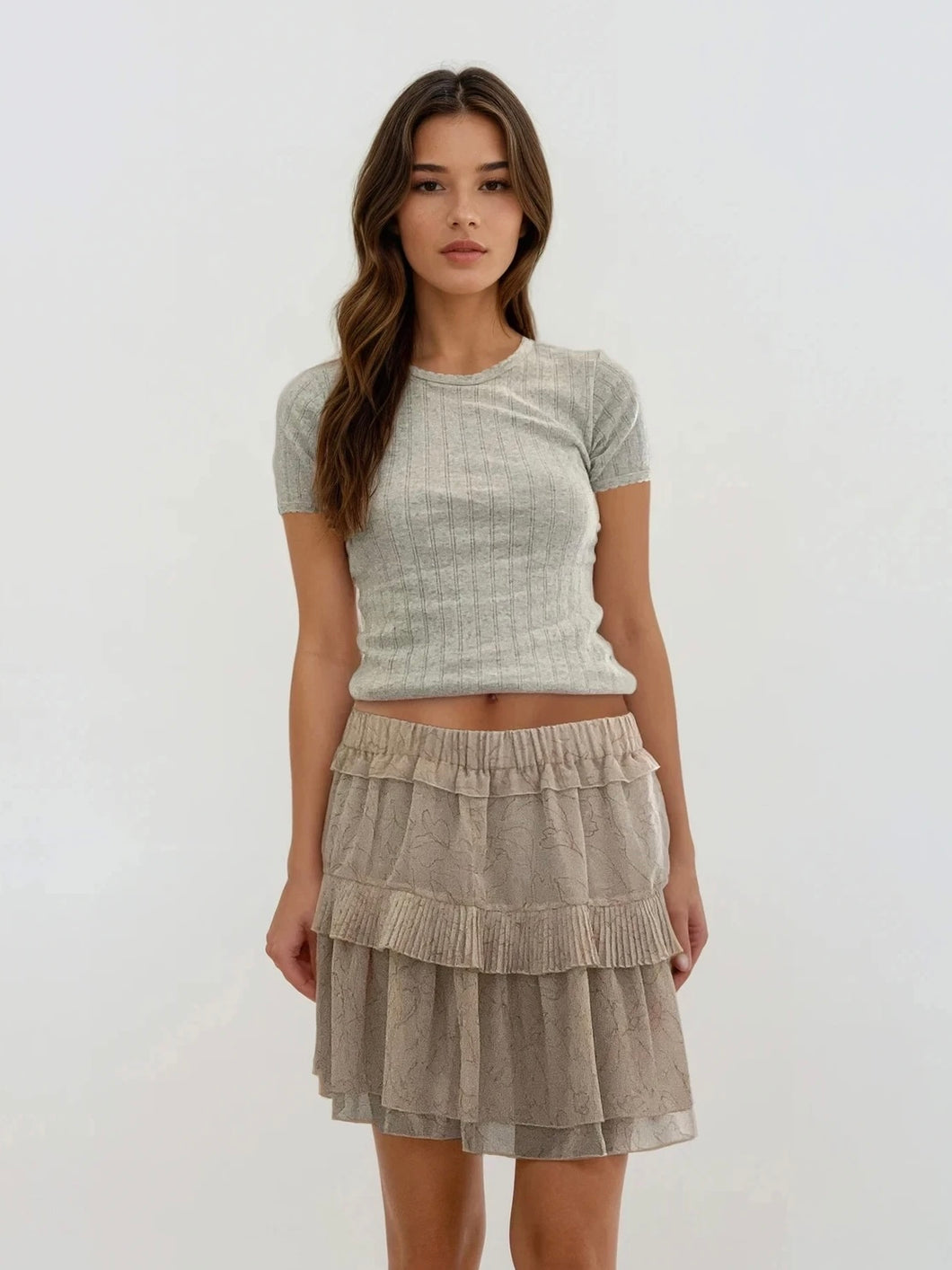 Chloe Pink Ruffle Mini Skirt