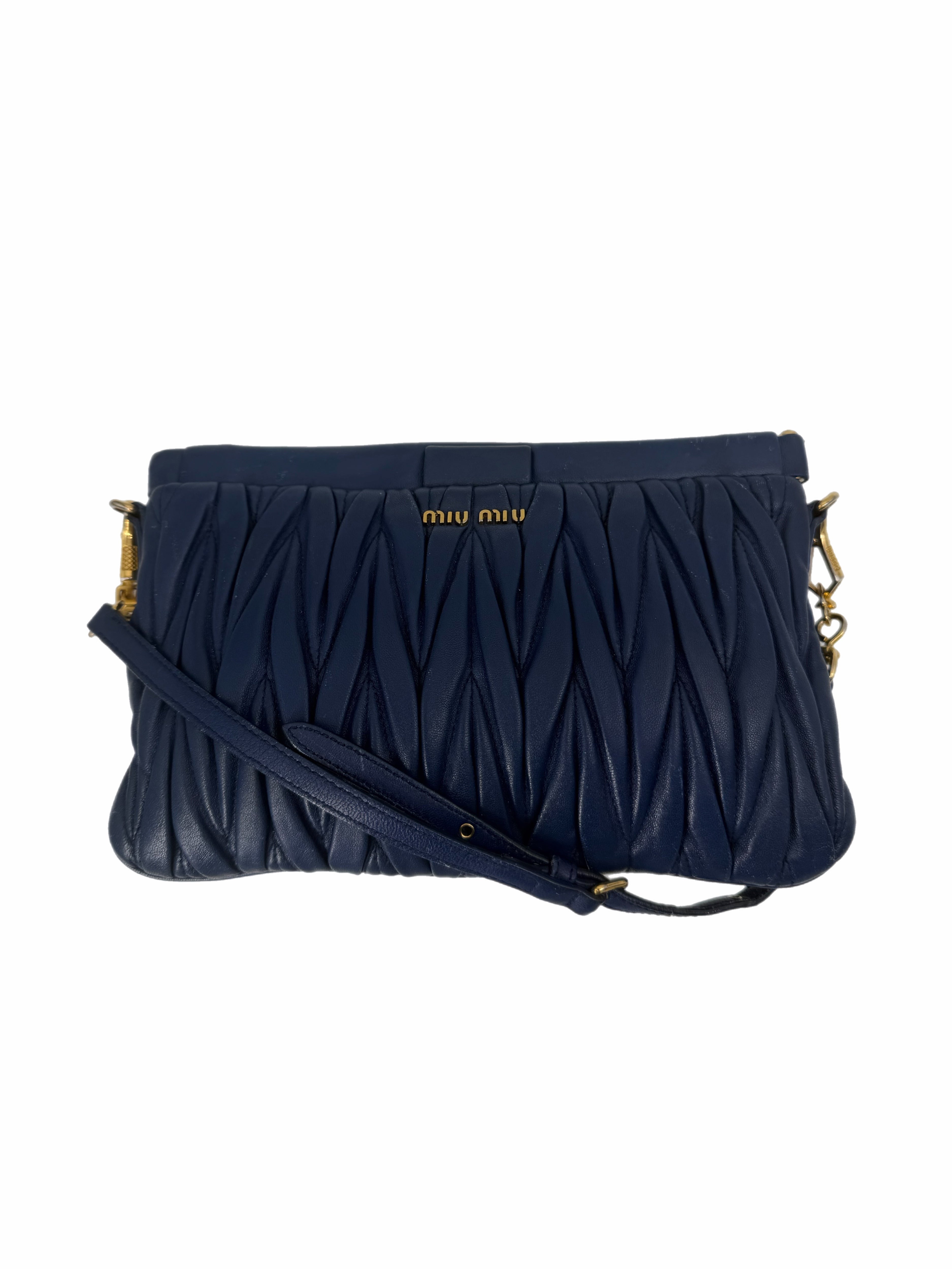 Miu Miu Blue Leather Crossbody