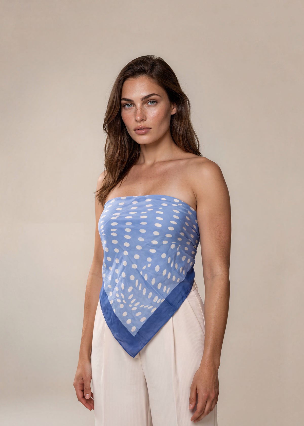 Hermès Blue Printed Scarf