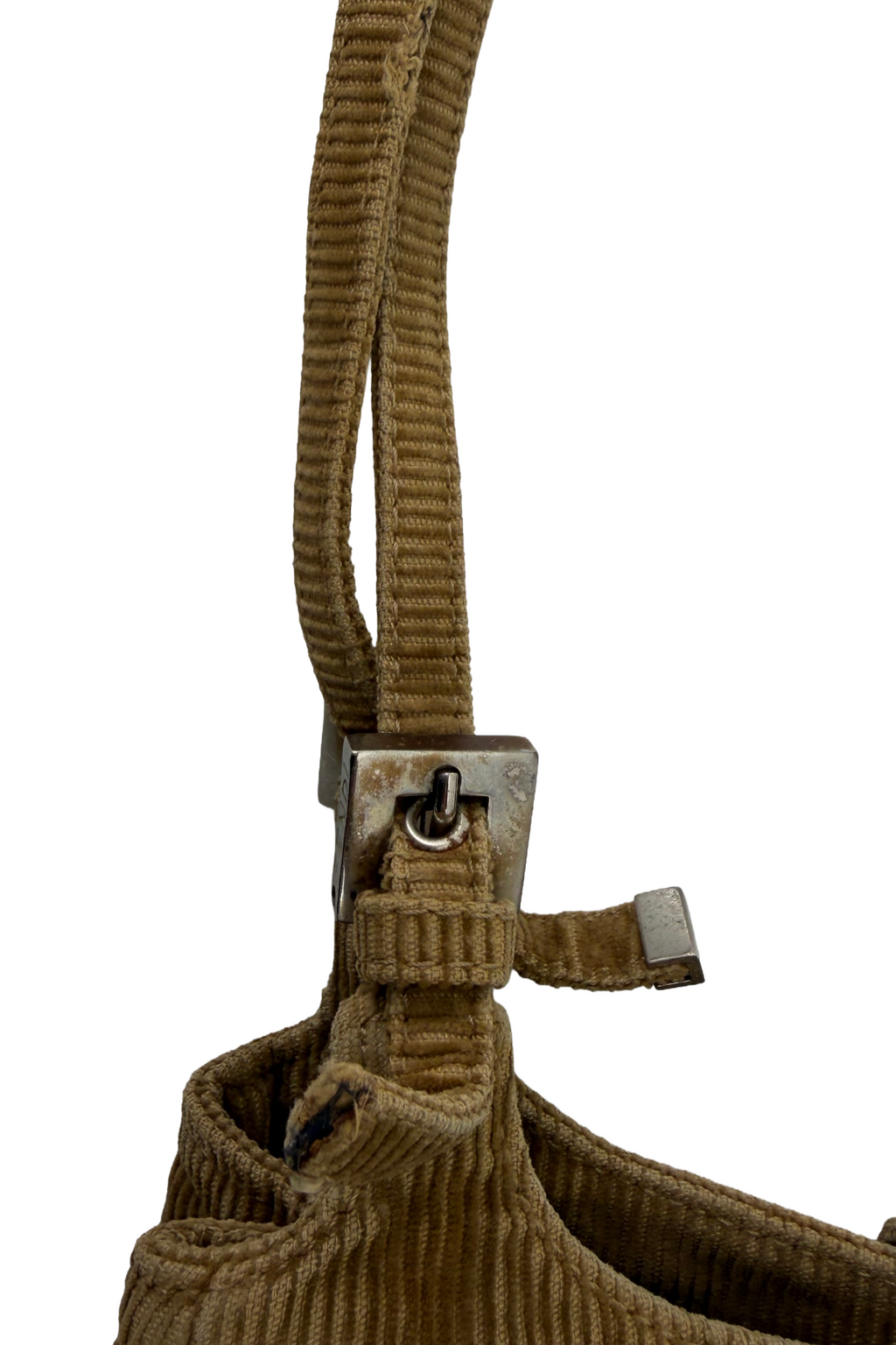 Fendi Tan Corduroy Shoulder Baguette