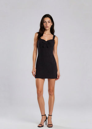 Moschino Black Tweed Bow Mini Dress