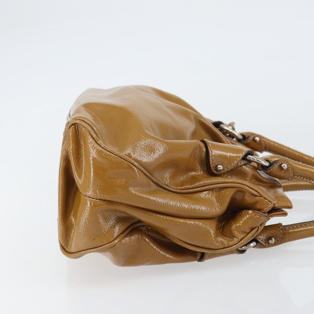 Ferragamo Tan Patent Hobo Bag