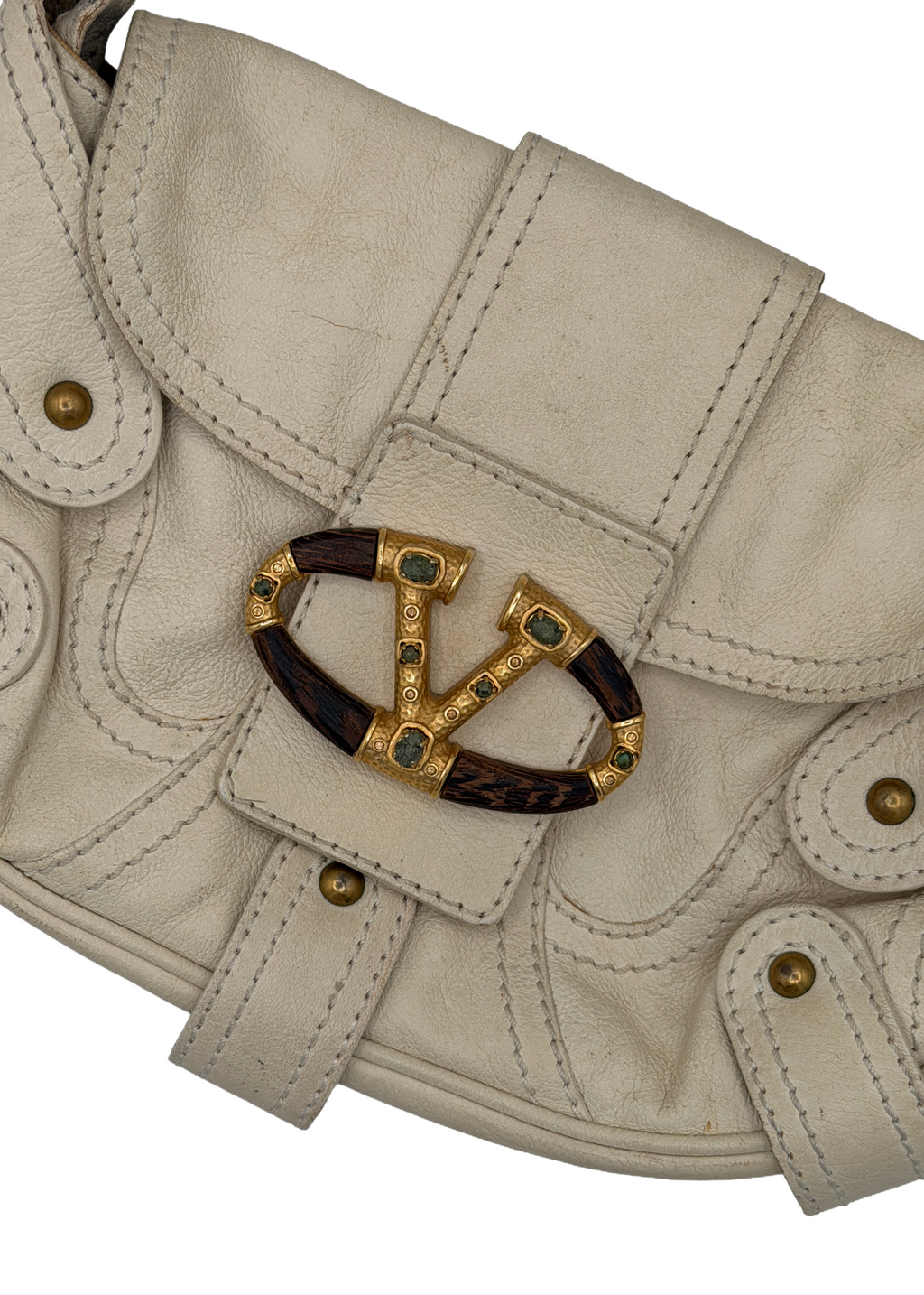 Valentino White Leather Shoulder Bag
