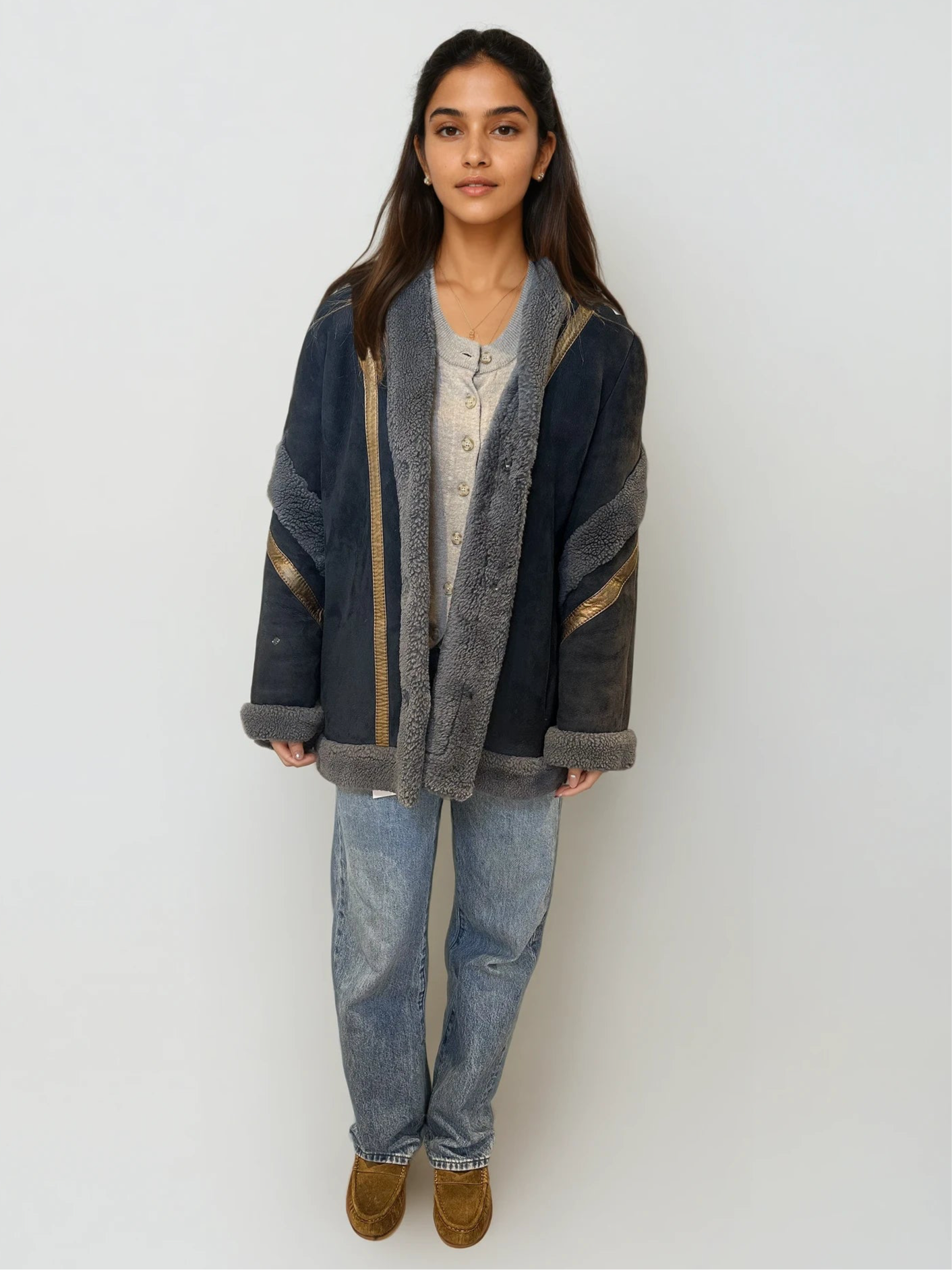 Dior Navy Shearling Coat