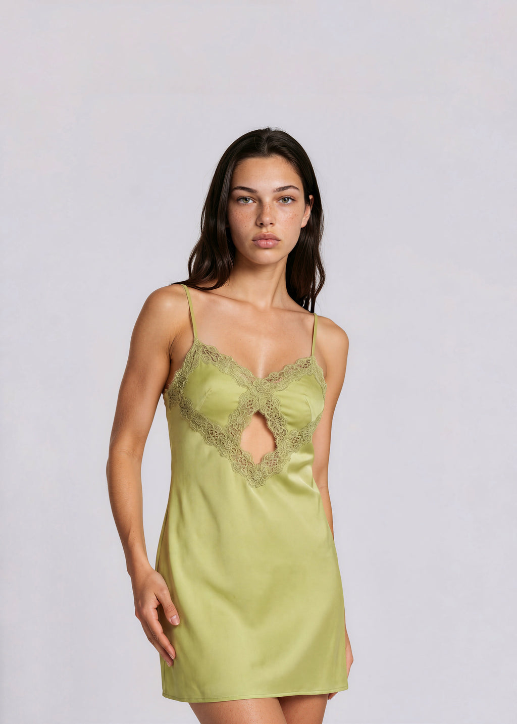 Blumarine Green and Lace Mini Dress