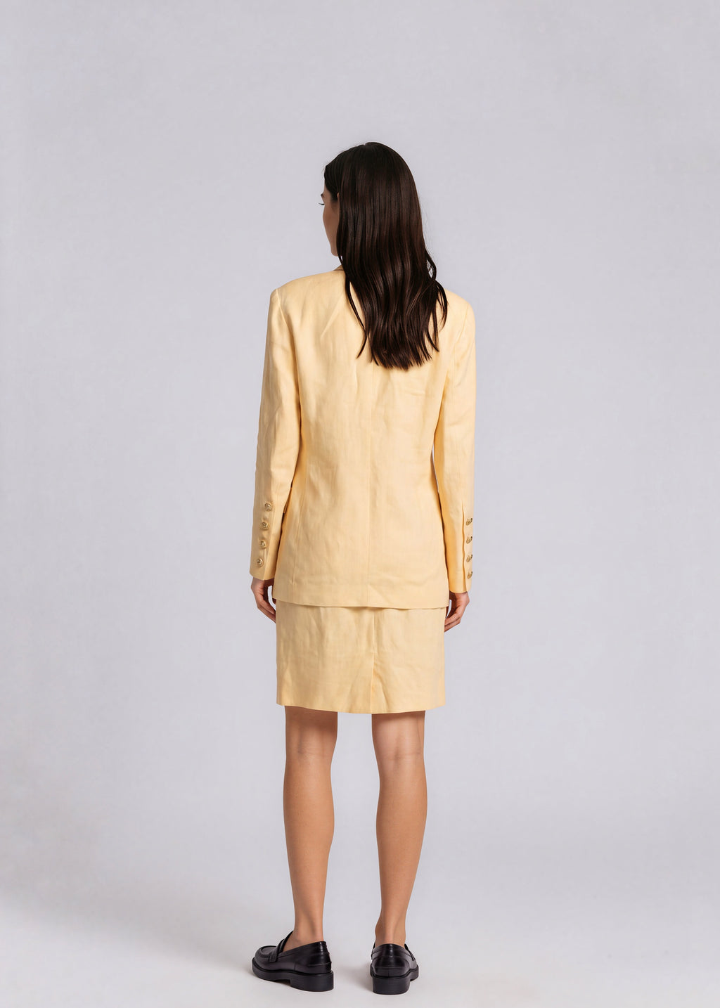 Escada Linen Yellow Skirt Set