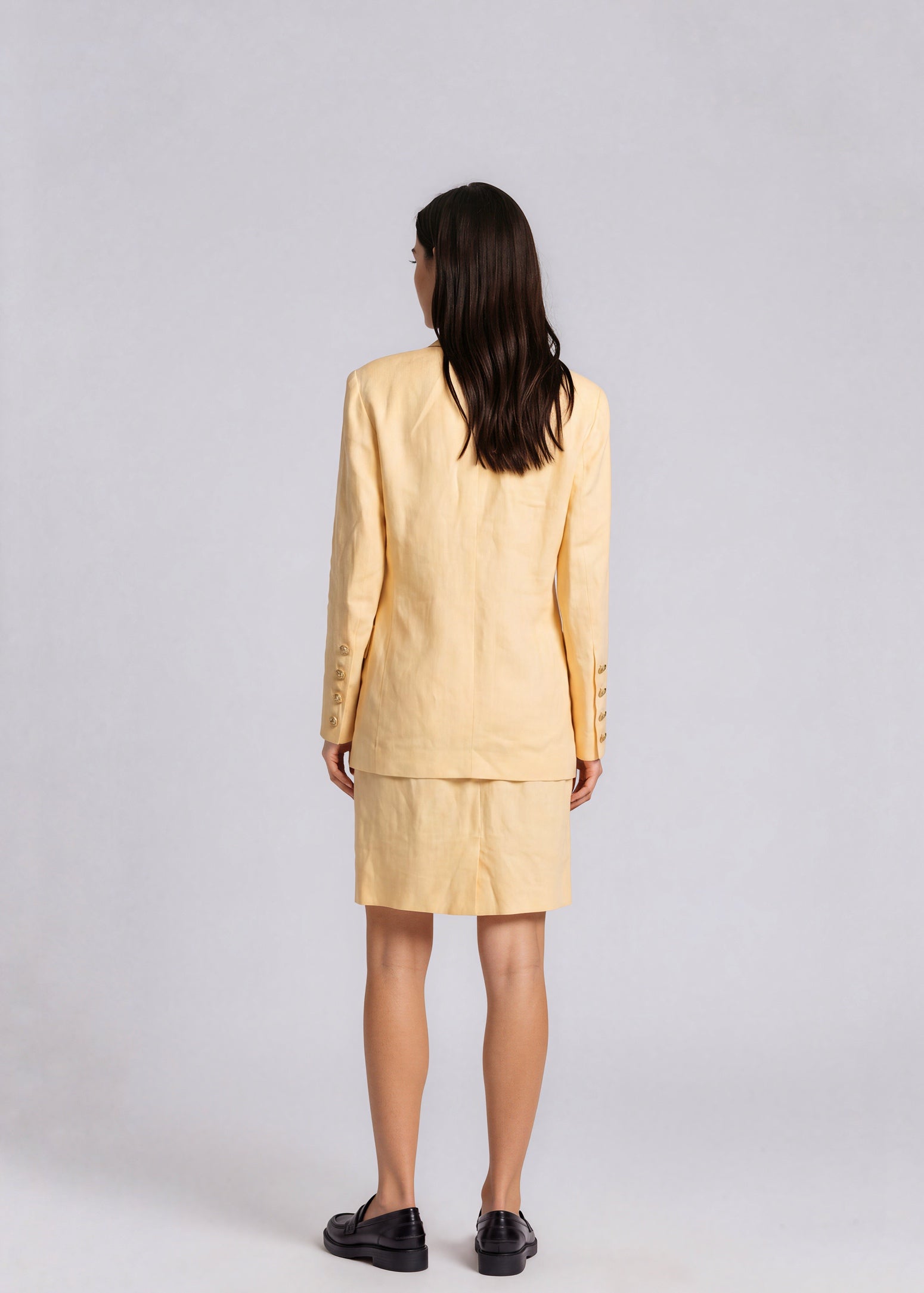 Escada Linen Yellow Skirt Set