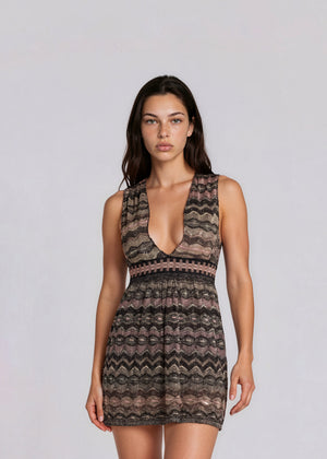 Missoni Metallic Striped Mini Dress