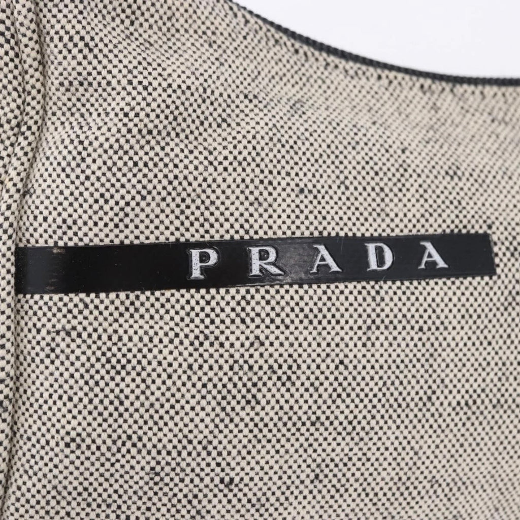Prada Light Grey Canvas Shoulder Bag