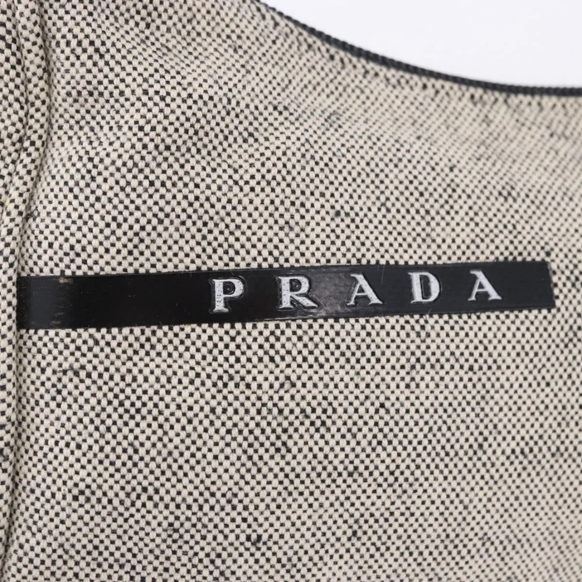 Prada Light Grey Canvas Shoulder Bag