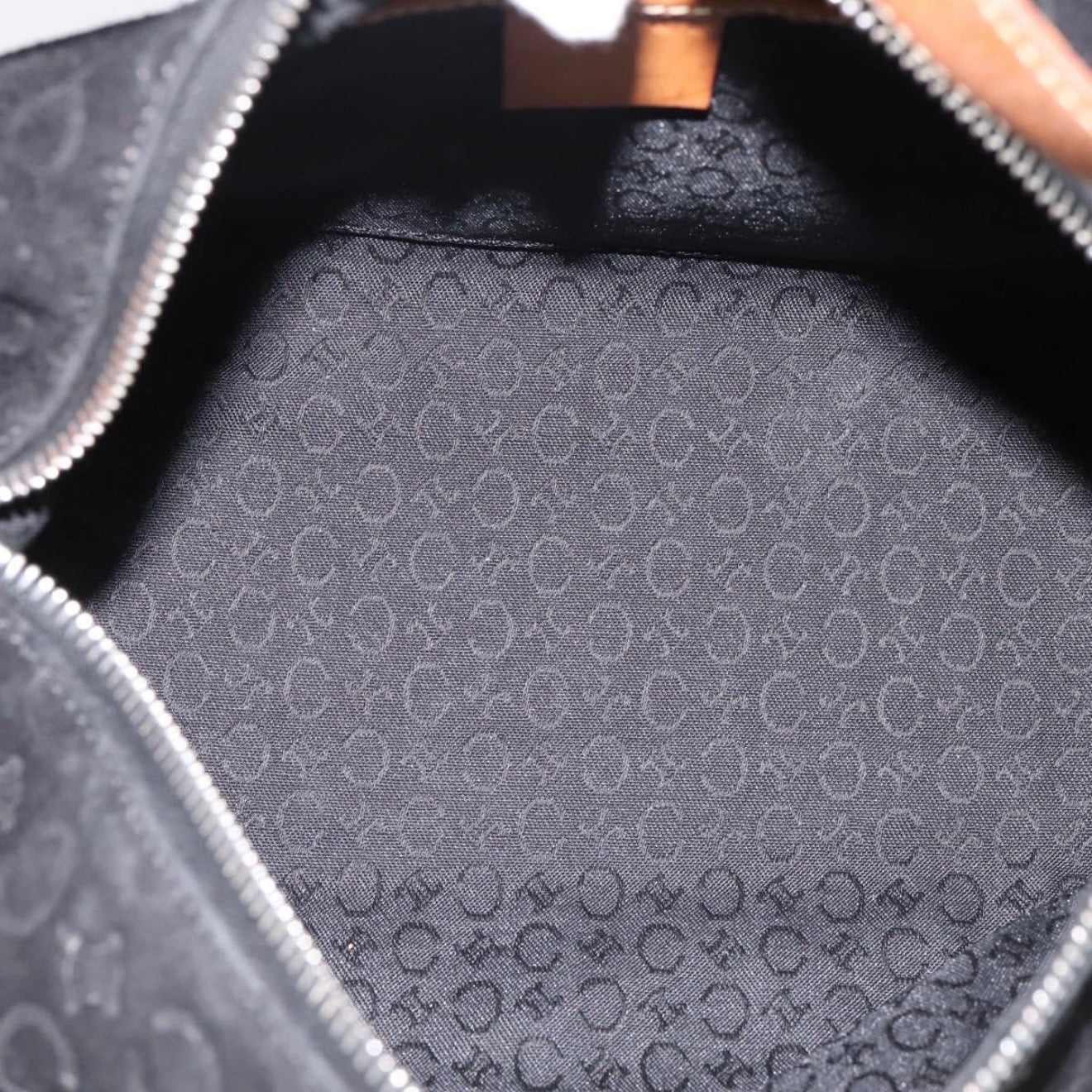 Celine Black Monogram Suede Shoulder Bag