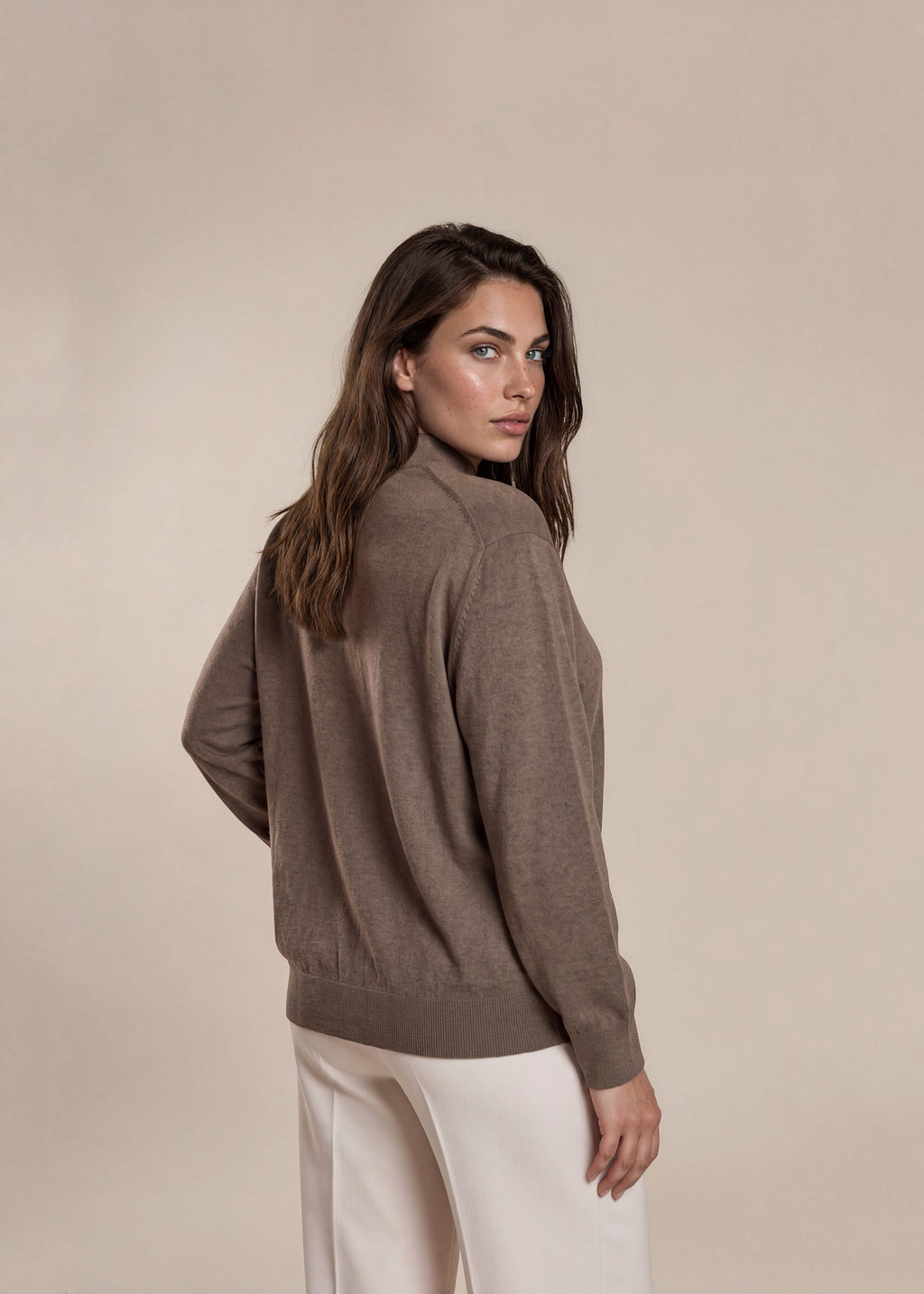 YSL Light Brown Turtleneck Sweater