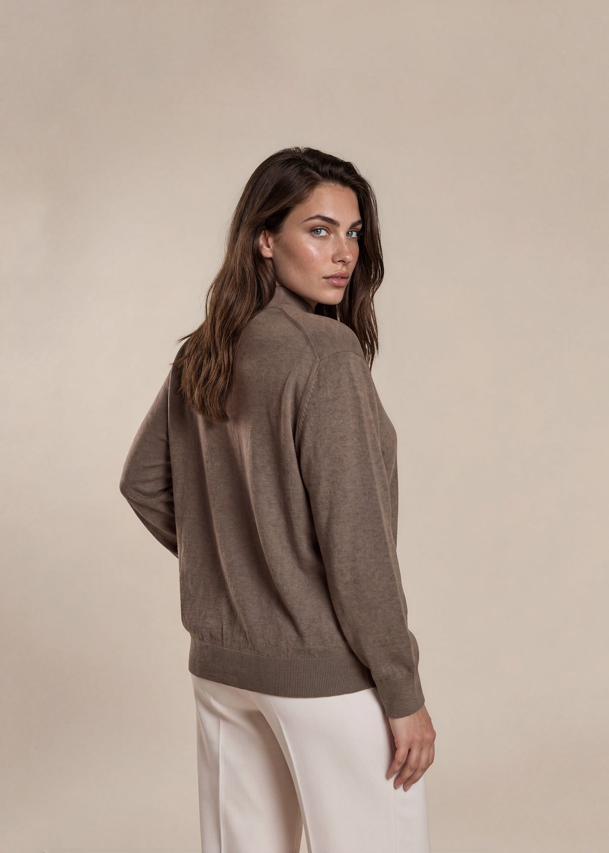 YSL Light Brown Turtleneck Sweater