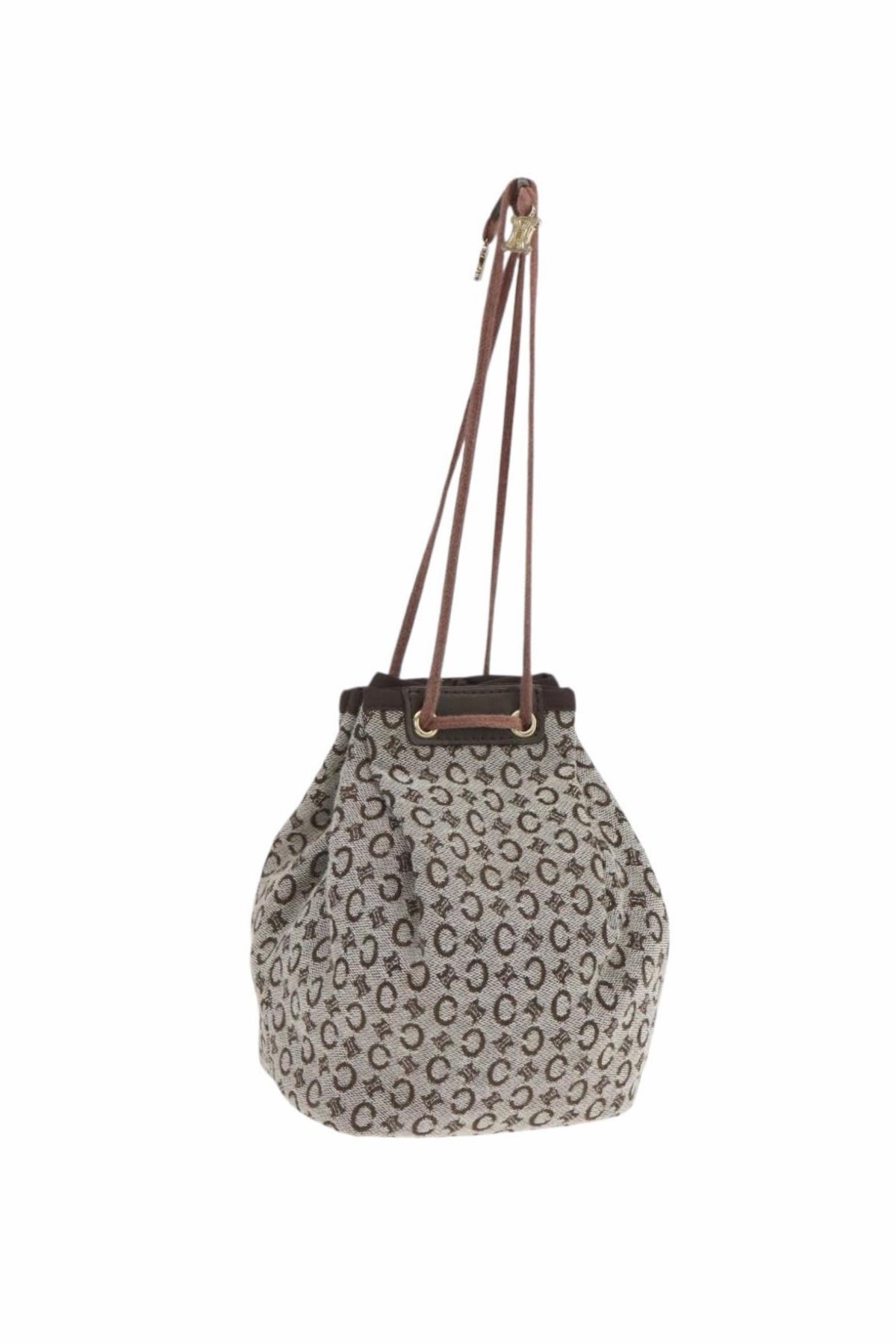 Celine Grey and Brown Monogram Bucket Tote