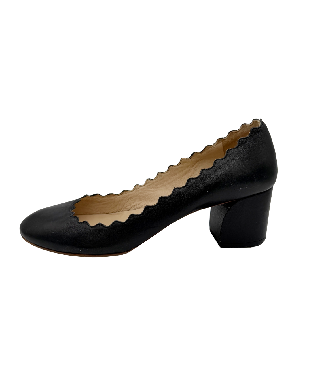 Chloe Black Scalloped Heels