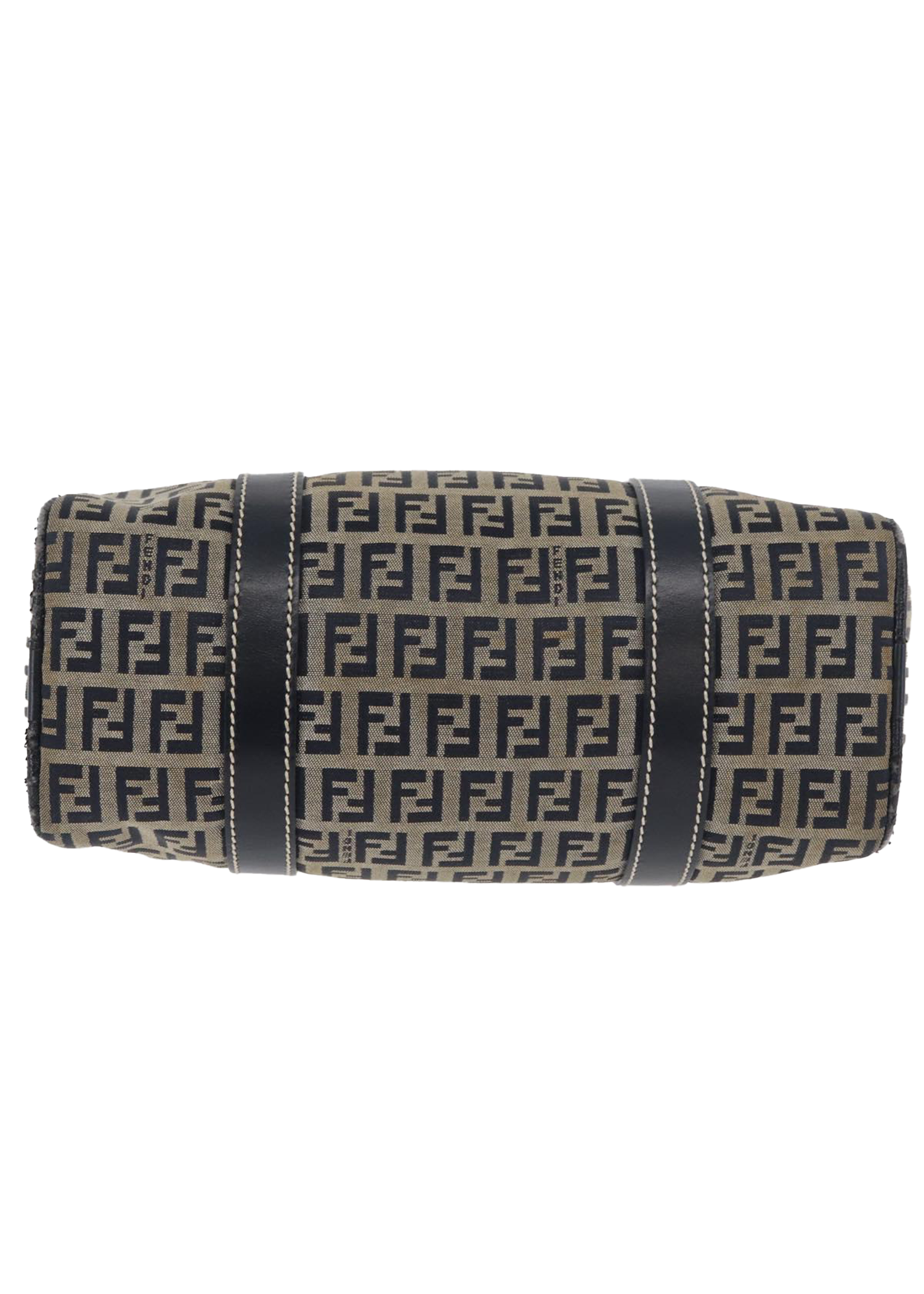 Fendi Navy Zucchino Boston Bag