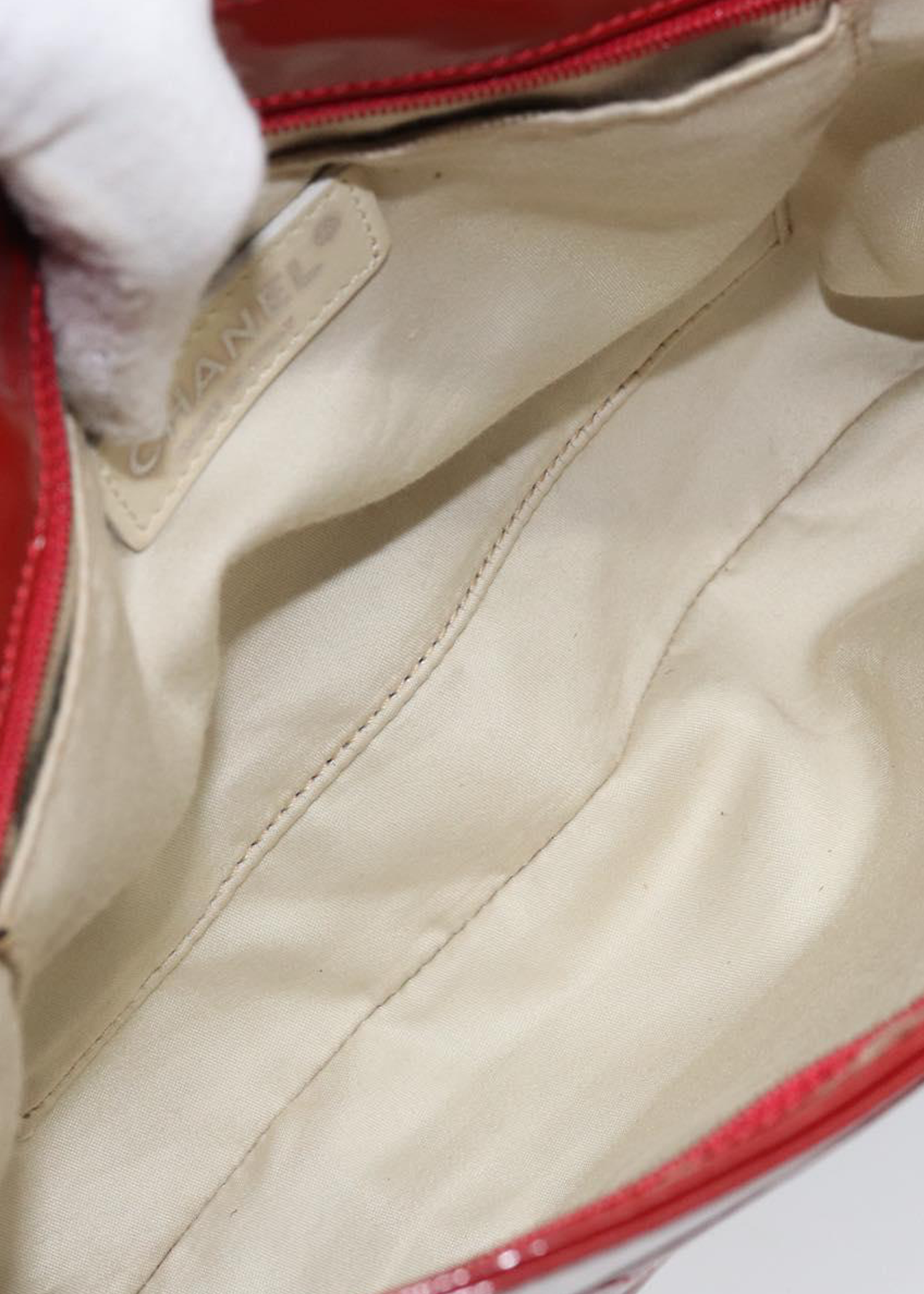 Chanel Quilted Red Patent Shoulder Bag