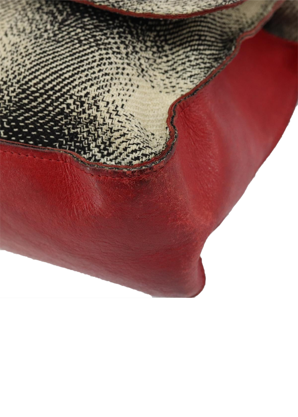 Chanel Tweed & Red Leather Flap Bag