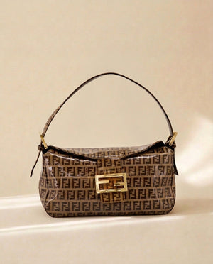 Fendi Brown Canvas Baguette
