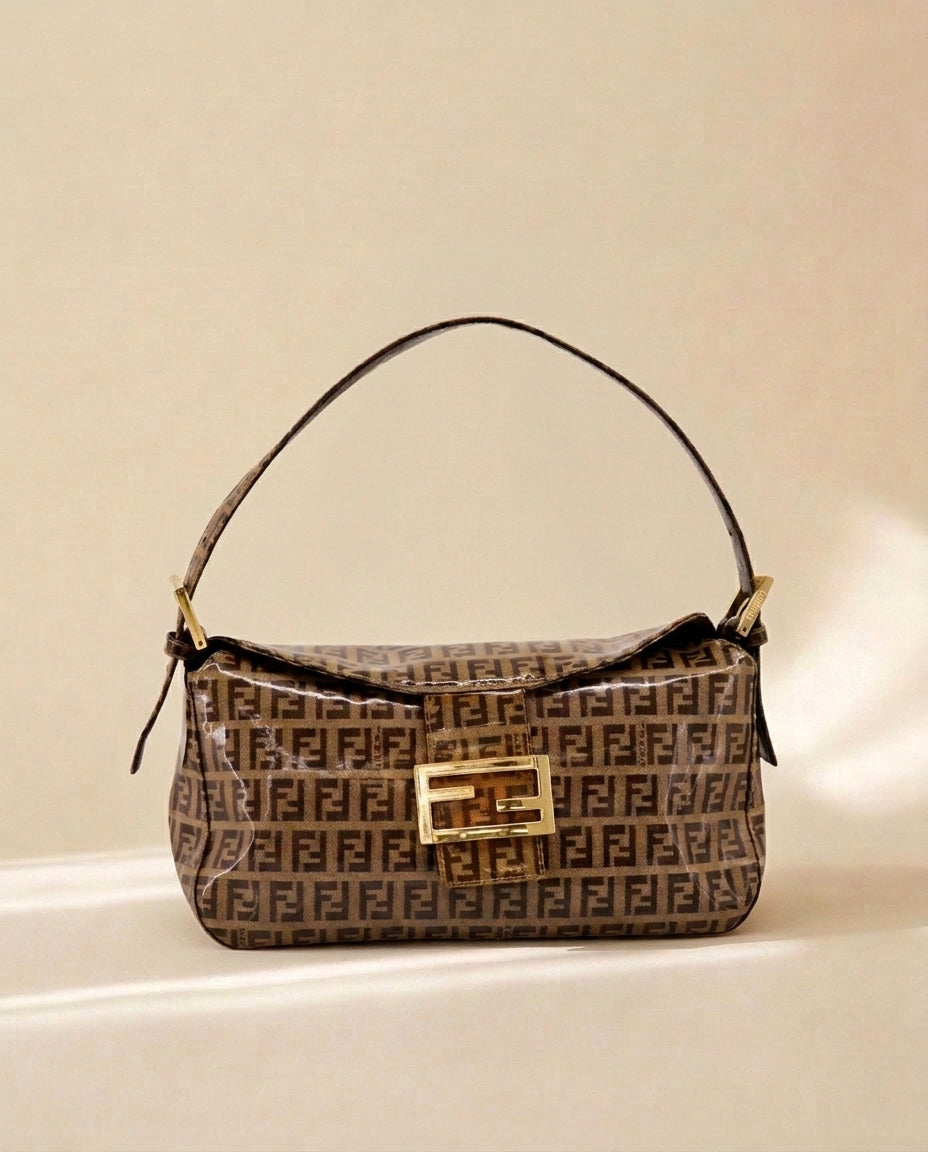 Fendi Brown Canvas Baguette