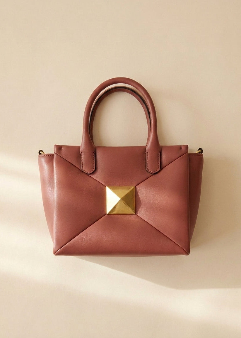 Valentino Mauve Rockstud Shoulder Bag
