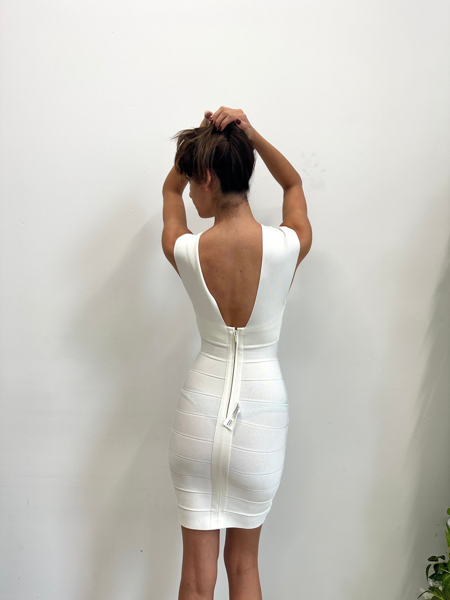 Herve Leger White Bandage Dress No Standing NYC