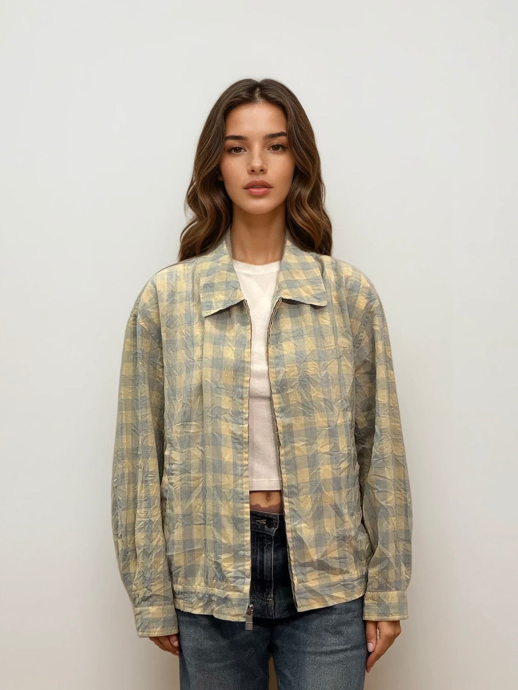 Ysl Blue and Yellow Checked Bomber