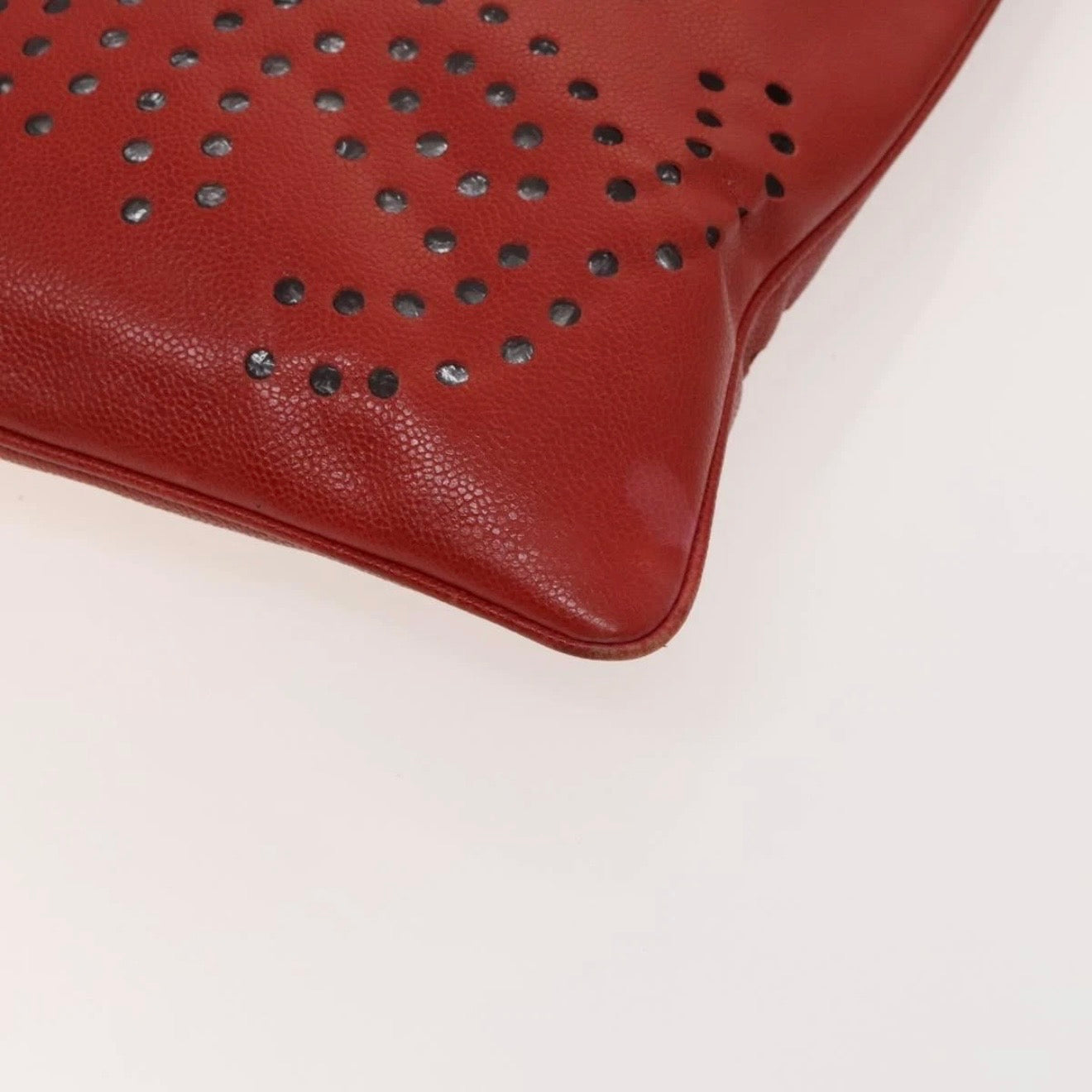 Chanel Red Leather Cutout Tote