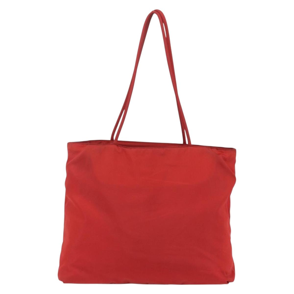Prada Red Nylon Tote