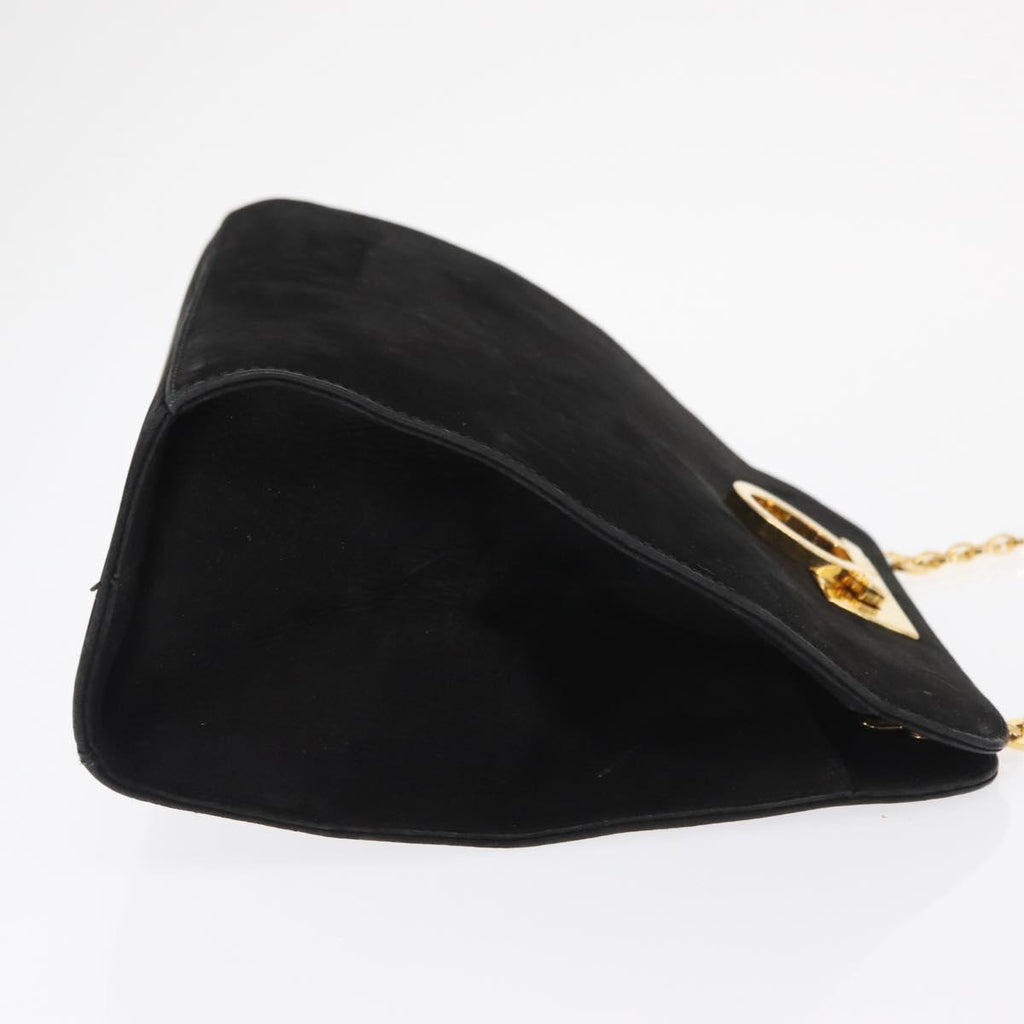 Ferragamo Black Suede Shoulder Bag