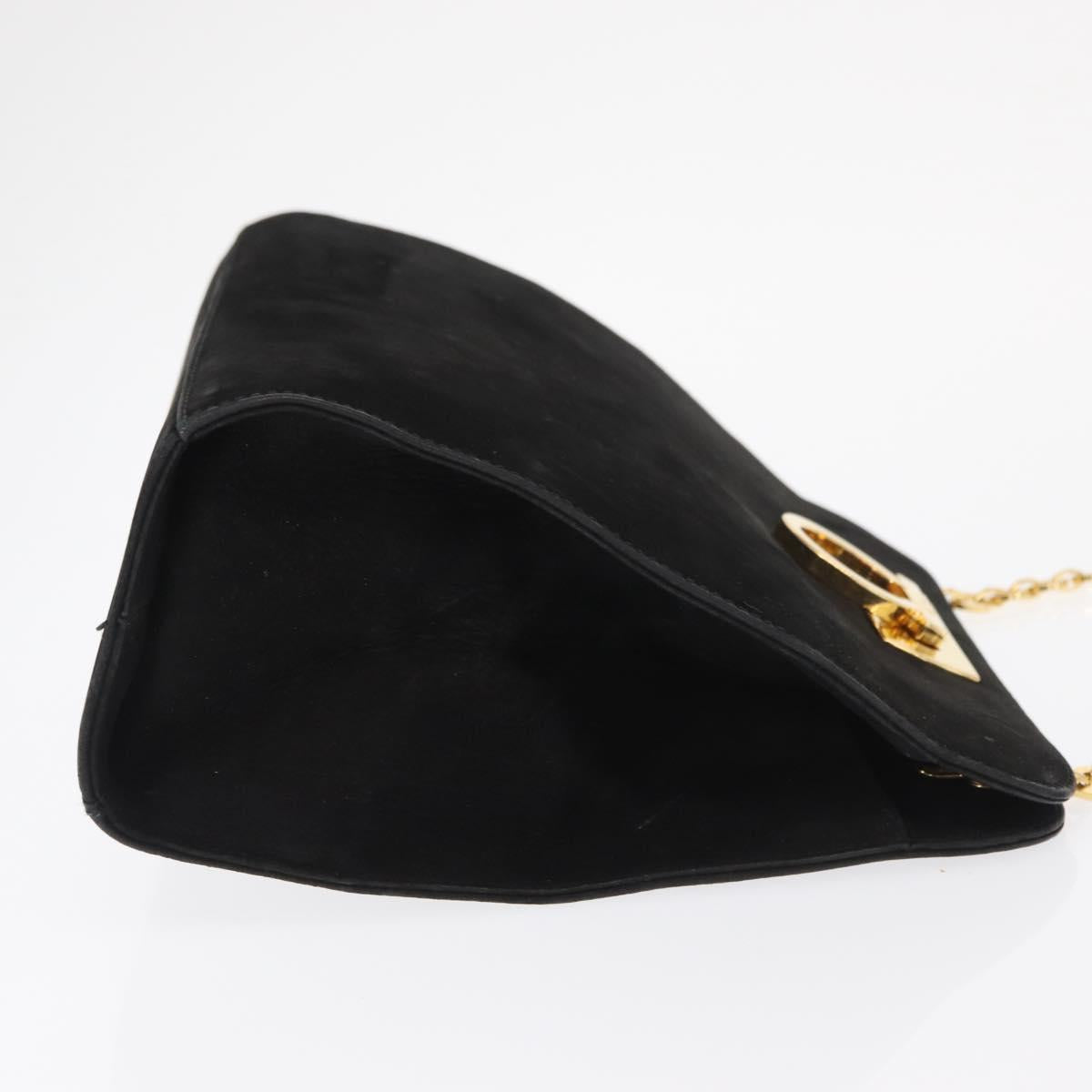 Ferragamo Black Suede Shoulder Bag