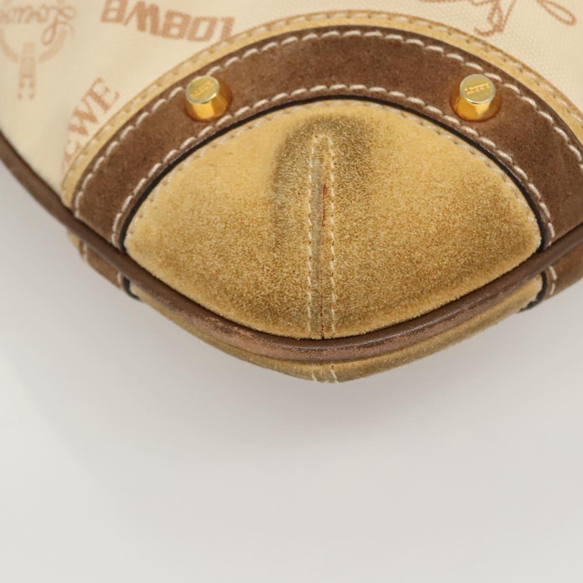 Loewe Cream Spellout Shoulder Bag
