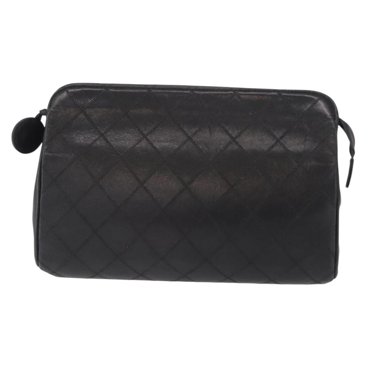 Chanel Black Leather Clutch