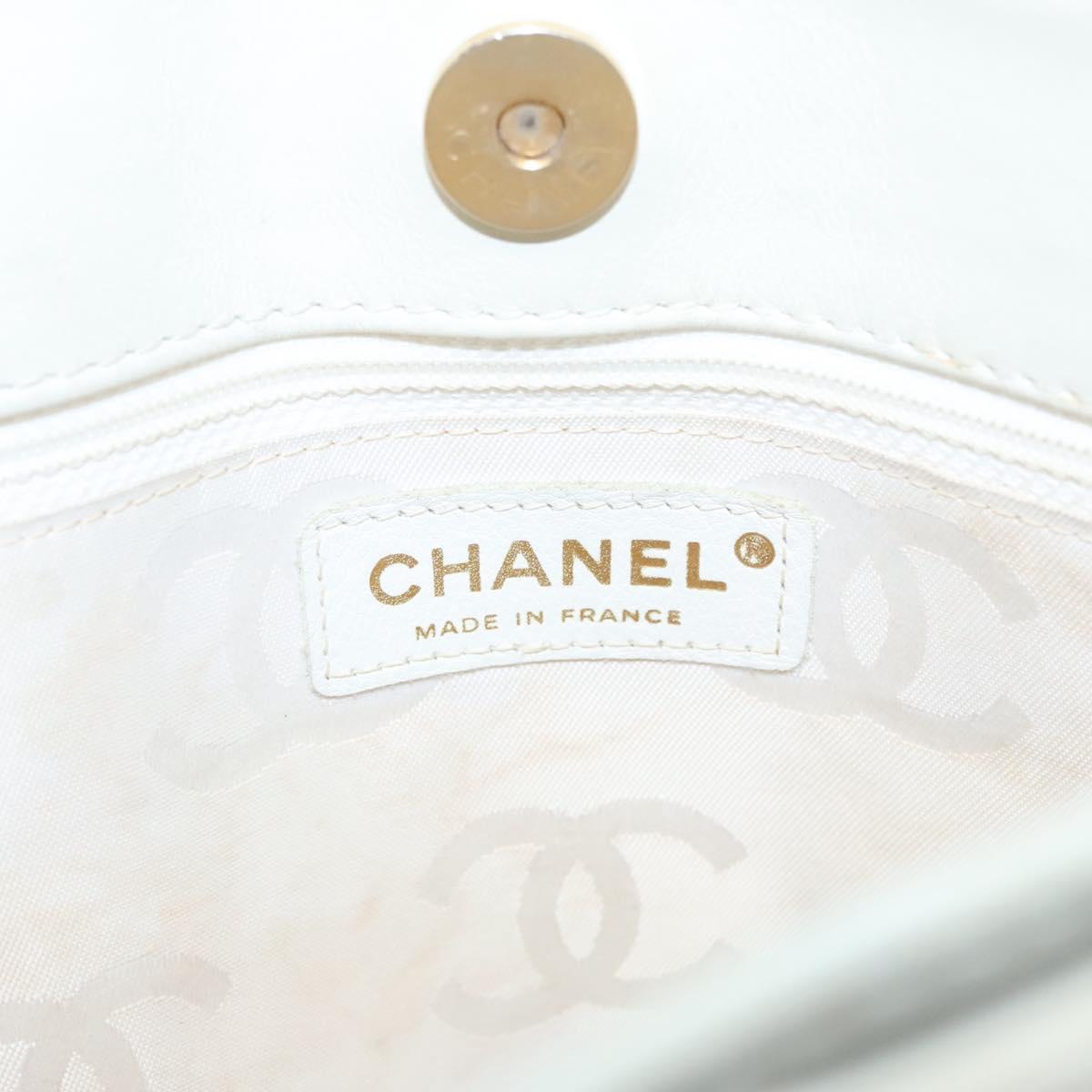 Chanel White Quilted Tote